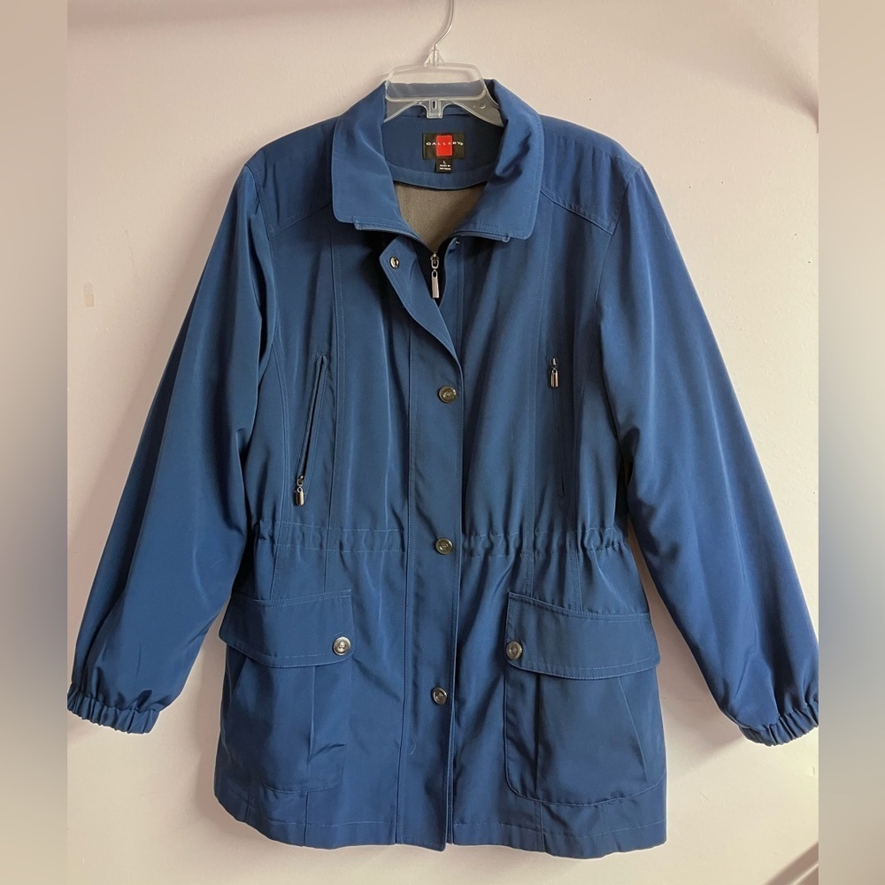 Women’s Midweight Insulated Coat/Jacket, Large, Full Front Zip, Blue, Gallery